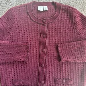 Joie Burgundy Women's Cardigan Sweater Medium